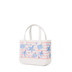 Bitty Bogg Bag - Pink Stripes & Blue Shells